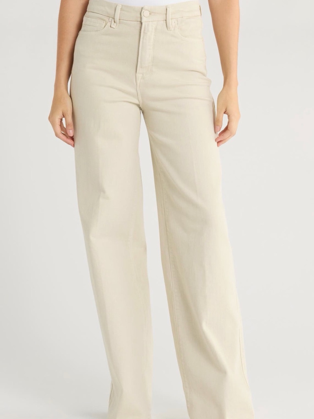 Good American Wide-Leg High-Rise Jeans in Cream
